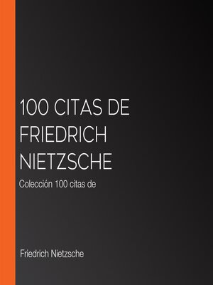 cover image of 100 citas de Friedrich Nietzsche